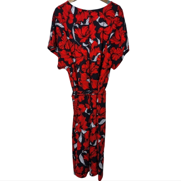 Lane Bryant Red Navy Floral Fit & Flare Lena Dress - Picture 5 of 8
